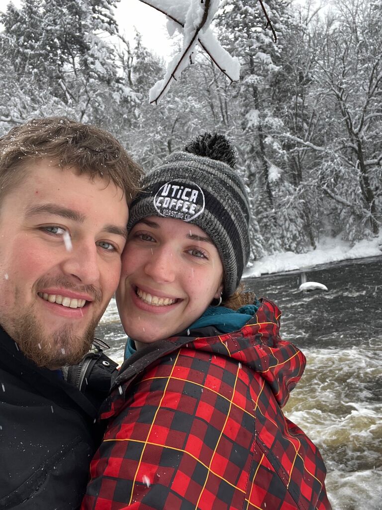 Snowy day at Buttermilk Falls