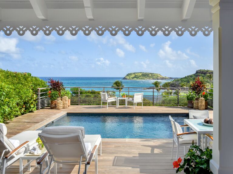Rosewood Le Guanahani St. Barth suite view morning breakfast and view of the island