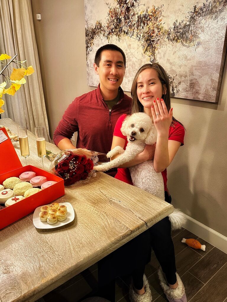 Post proposal announcement to the fam bam and Brian's got Mason's approval!