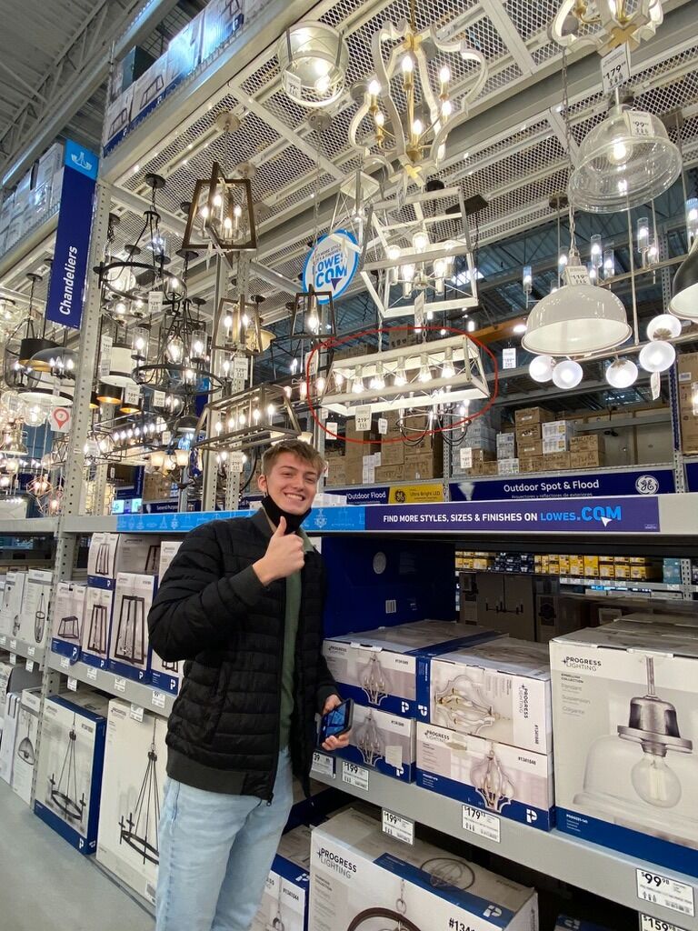 Went to Lowe's with Saige and Nick and found a light we wanted in our future house. 