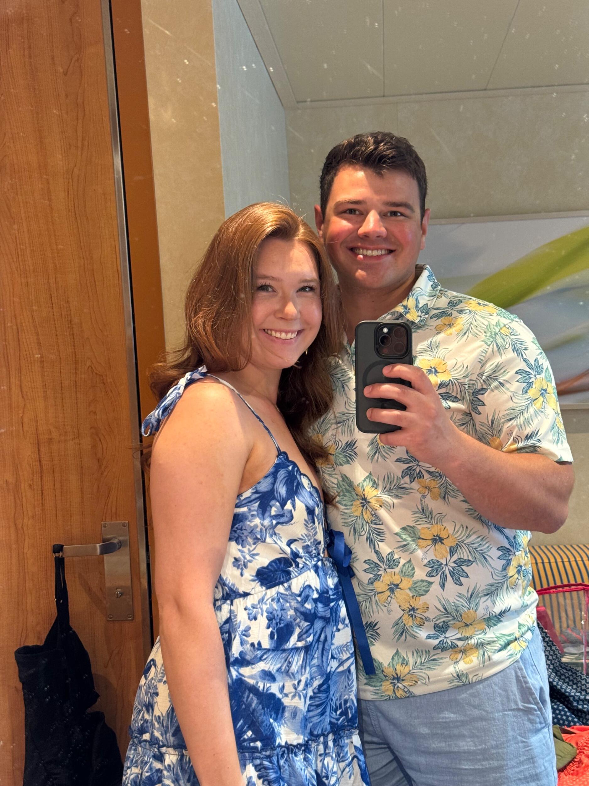 Pre-dinner photo on our cruise!