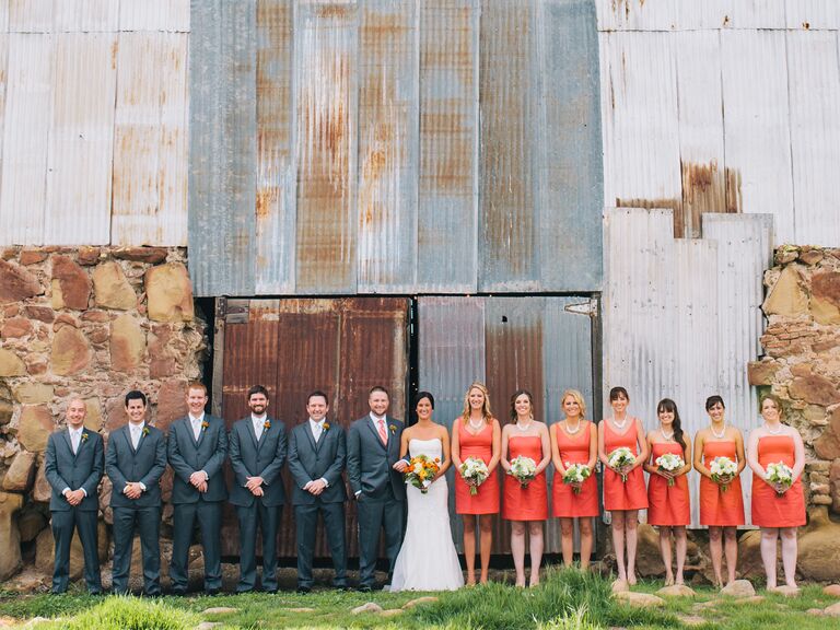 6 bridesmaids and 6 groomsmen