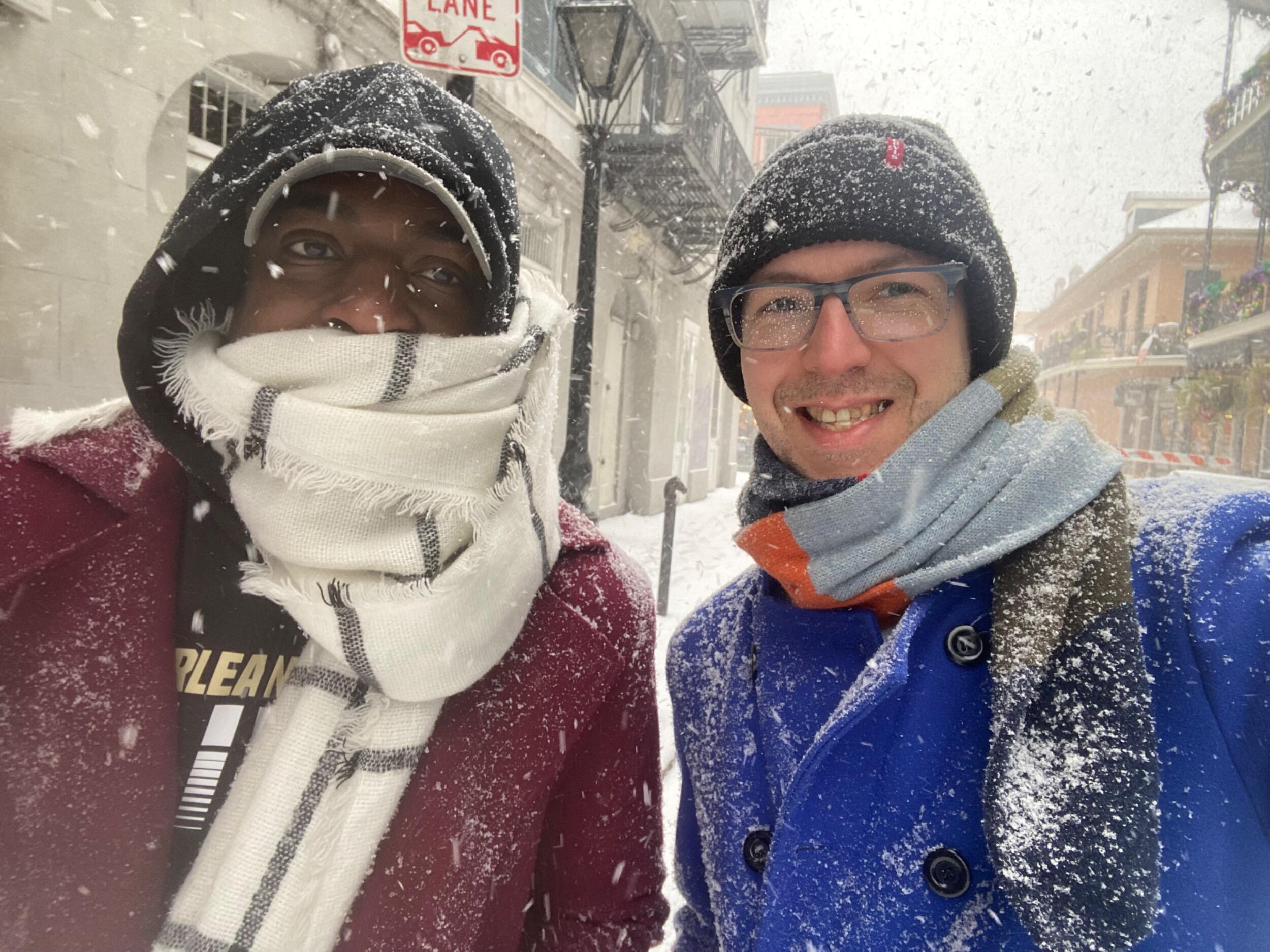 A once in a hundred year snow event in New Orleans capped off the start of our wedding year!