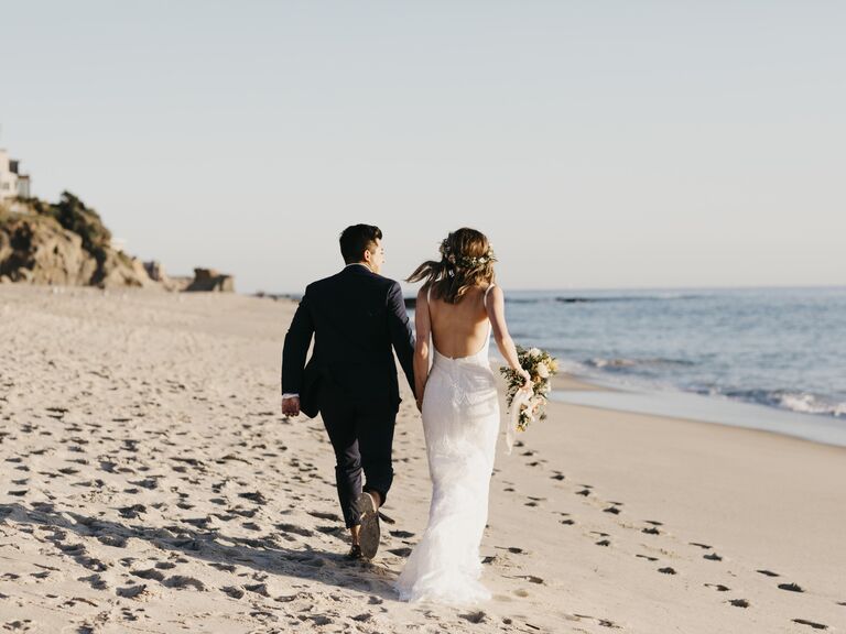 Relaxed All-White Beach Wedding & A Seriously Glamorous Bride