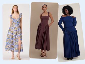 Three rehearsal dinner dresses for bridesmaids