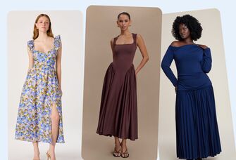 Three rehearsal dinner dresses for bridesmaids