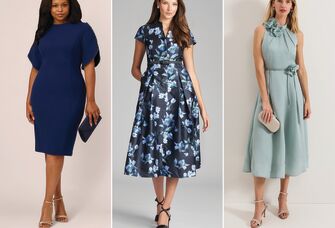 Three cocktail dresses for wedding guests over 50