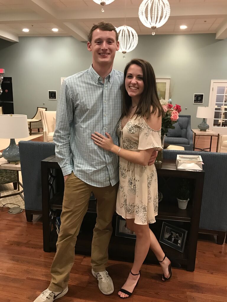 Our first Valentine's Day - Luke surprised Sarah at the sorority house