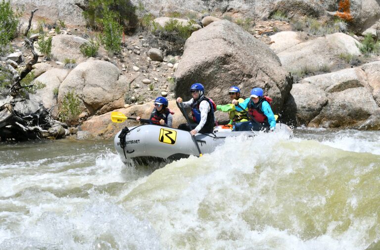 Celebrating our 6-month together on a raft trip down Browns Canyon with River Runners. 