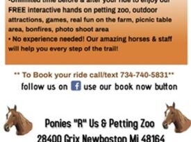 Ponies “R” Us & Mobile Petting Zoo - Pony Rides - New Boston, MI - Hero Gallery 4