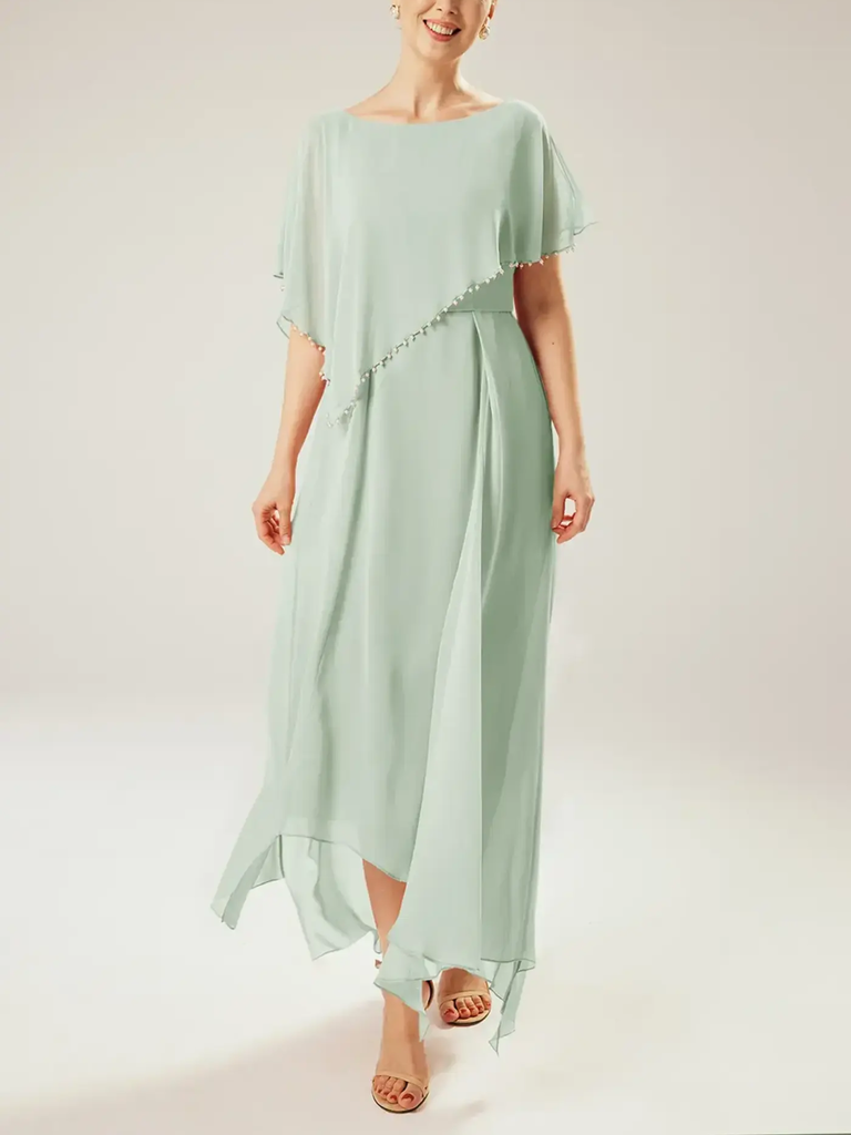 Sage green flowy grandmother of the bride dress from AW Bridal