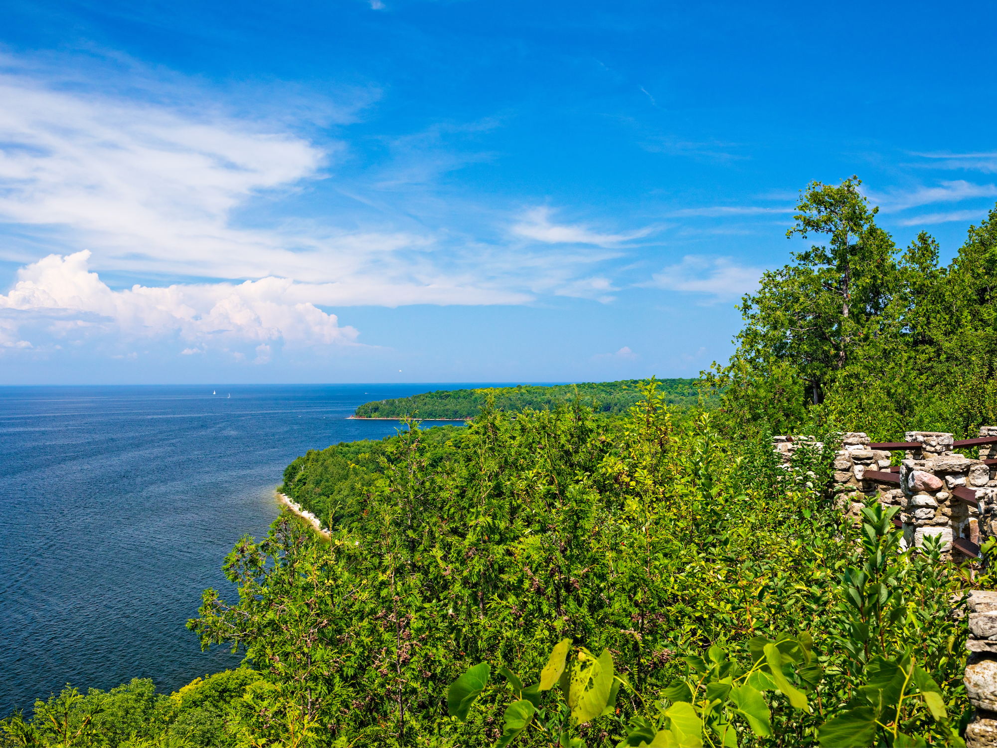 View of proposal spots on the water in Wisconsin