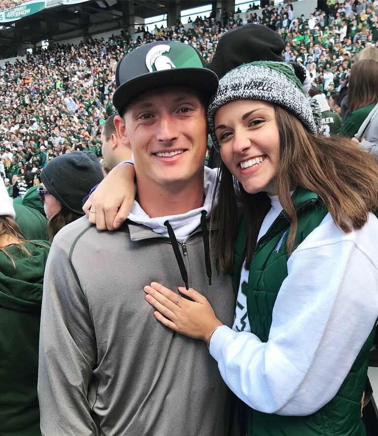 Luke and Sarah's first MSU game together