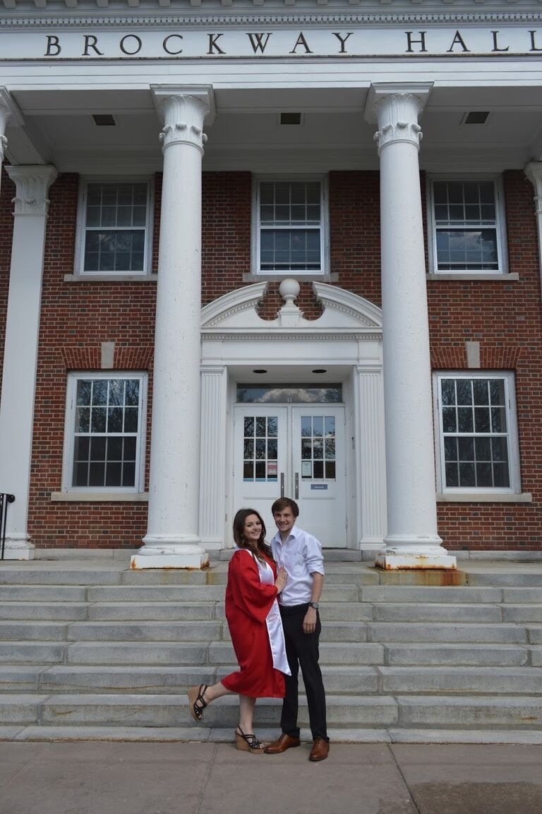 Kaelin graduates college. After 5 years, they have successfully survived long distance!