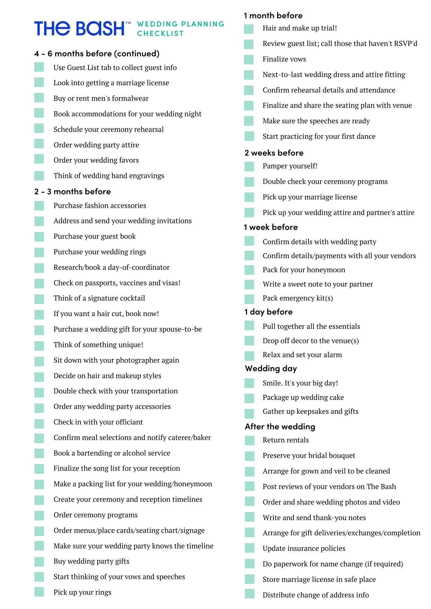 wedding planning checklist plus wedding budget and guest list manager