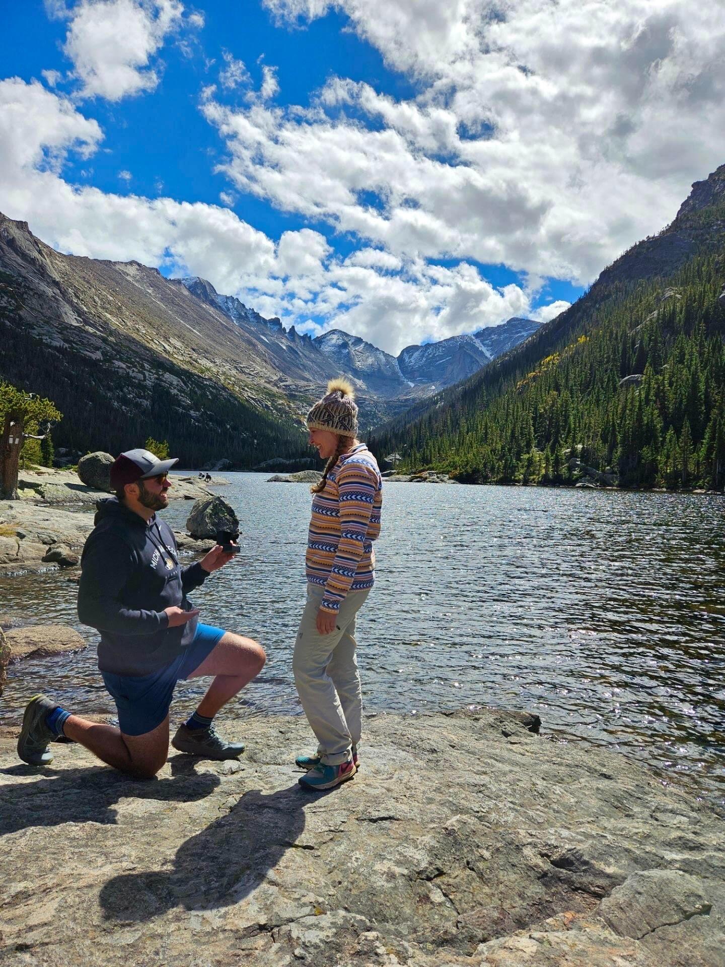 We got engaged! Jacob proposed at Rocky Mountain National Park 