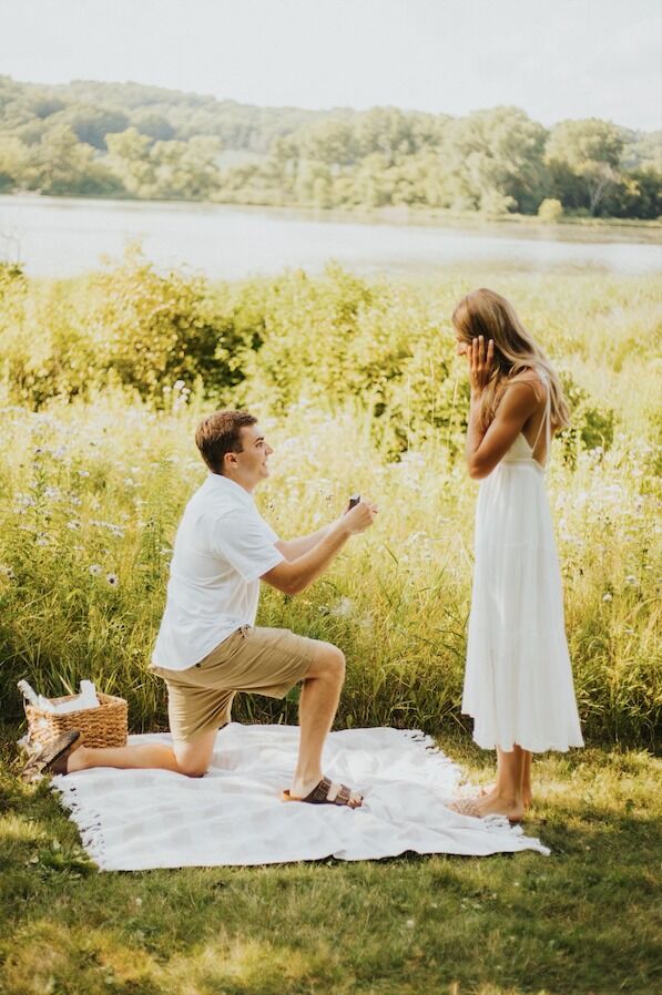 Michael proposed with the help of our best friends and both of our families. 