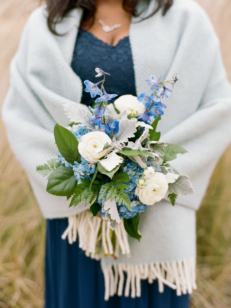 Blush and Blue Dried Flower Bouquet / Wedding Bridal Bouquet / Thistle and  Eucalyptus / Home Decor 