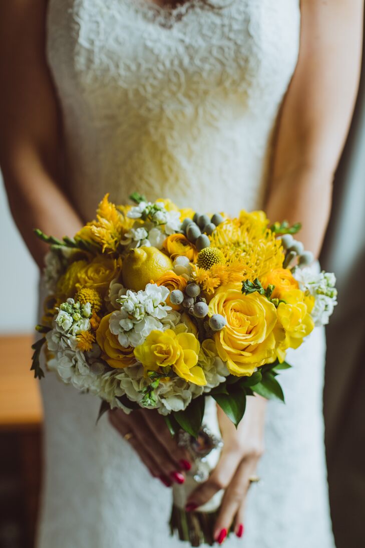 Yellow Rose Protea And Ranunculus Bouquet