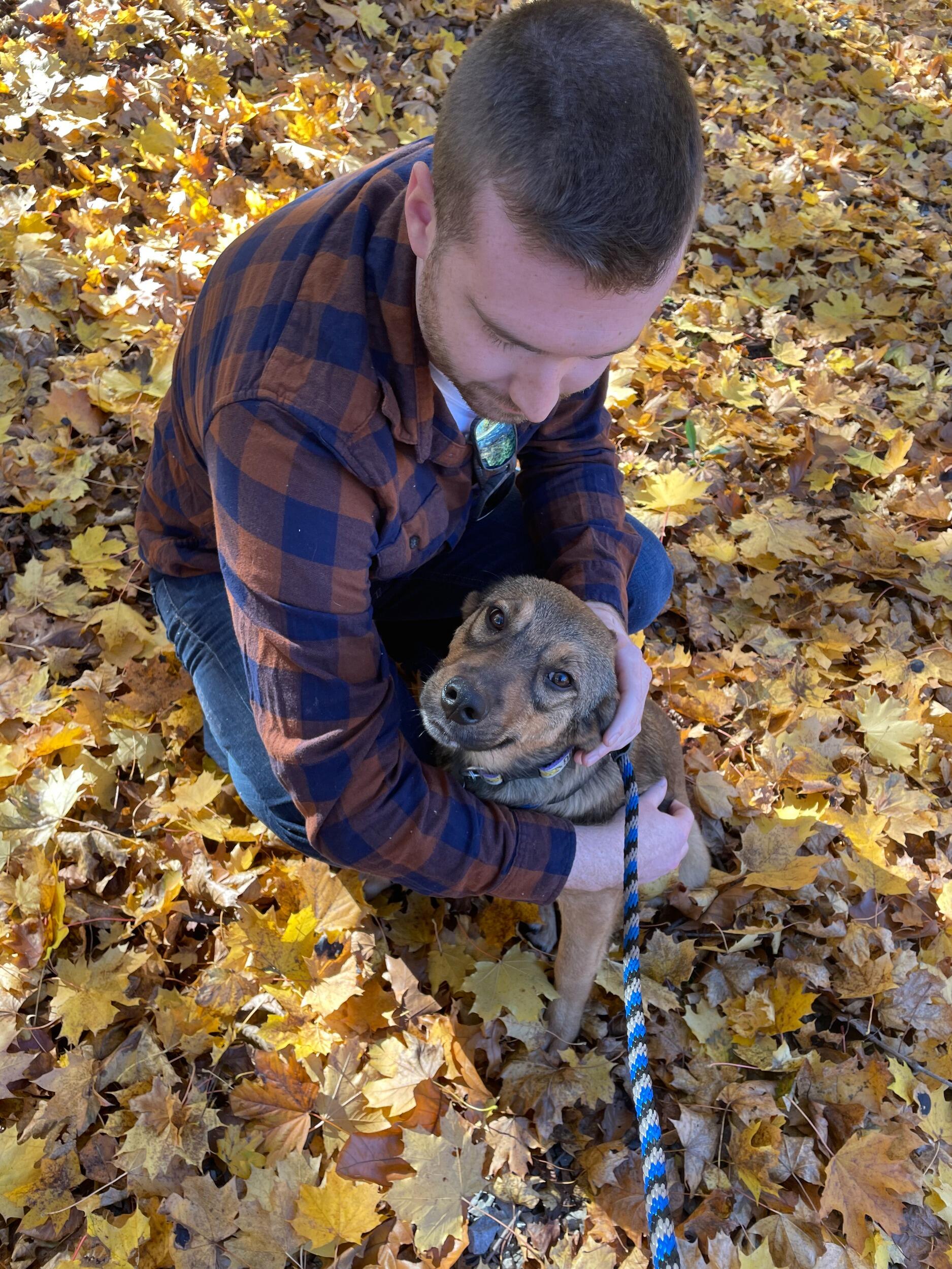 Picking up Duncan as a foster puppy but him immediately falling in love with Sean the second he got out of the van... we knew right away he would be ours