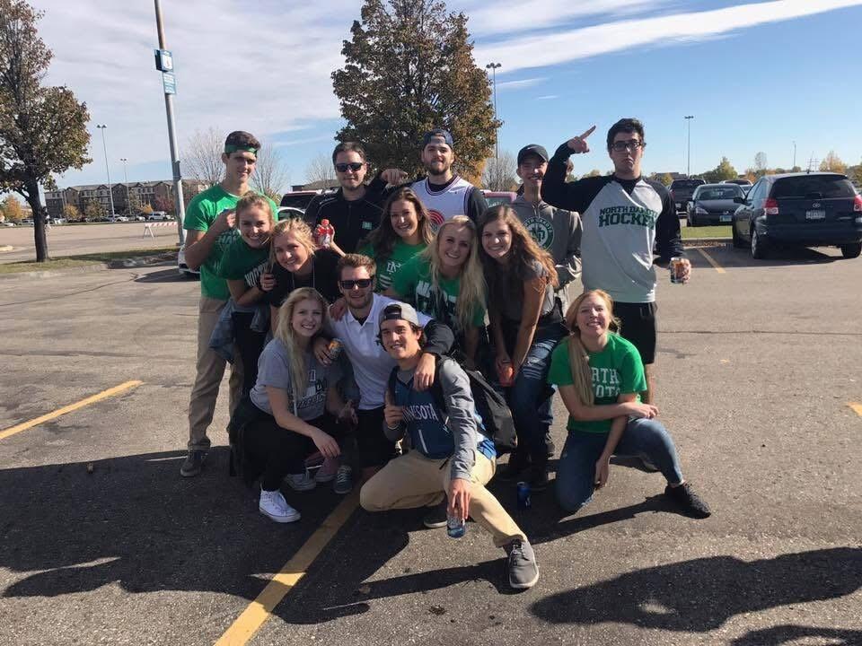 We met in undergrad at UND our sophomore year of college (in 2016). This is our first picture ever taken together at a UND tailgate in 2018.