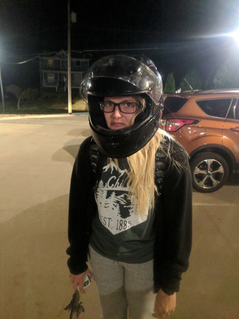 Pre moped ride safety check.
AXO House, Iowa City, IA