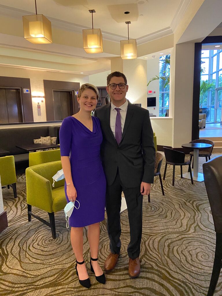 Attending our first wedding together