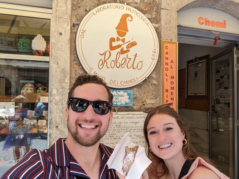 After we got engaged, the Nichols family all went on a cruise to Europe - visiting Italy, Turkey, & Greece. This picture is us in Taormina, a beautiful city on the east coast of Sicily.