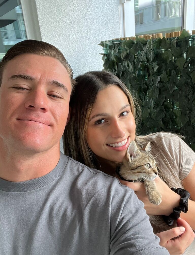 Stephanie and Dylan adopted their sweet kitten, Winston. 