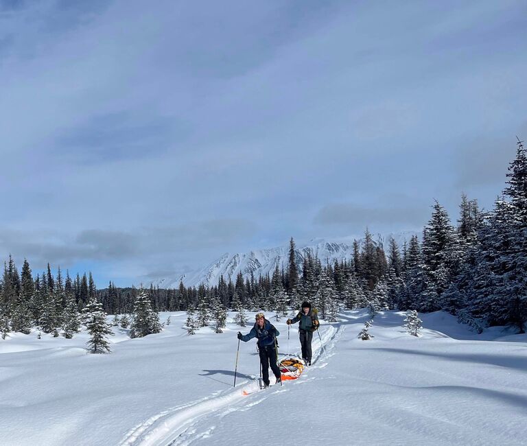 22 mile cross country ski camping trip on the Upper Russian Lakes Trail 