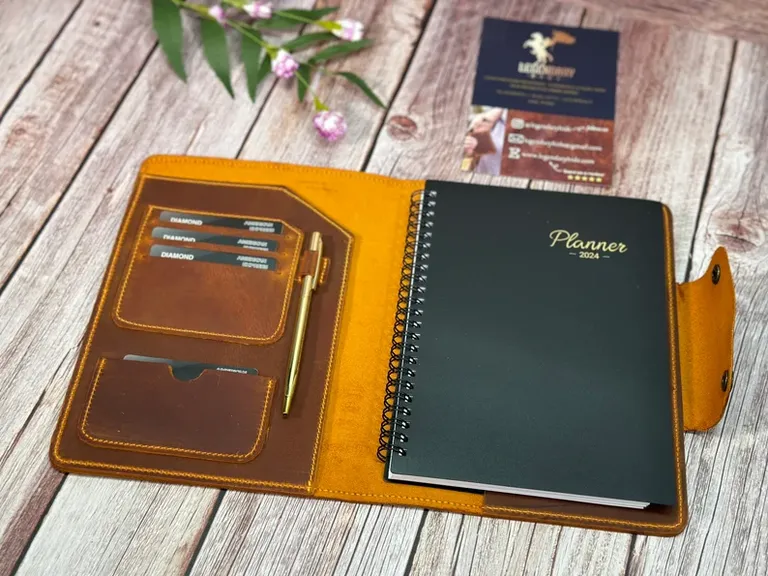 Personalized Leather Notebook gift for girlfriends dad
