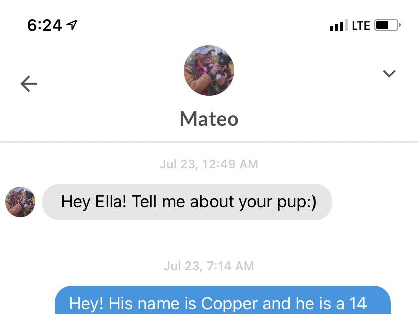 Ella and Teo matched on the dating app Mutual and started messaging back and forth. Teo was deployed in Afghanistan and Ella was going to school in Idaho. 