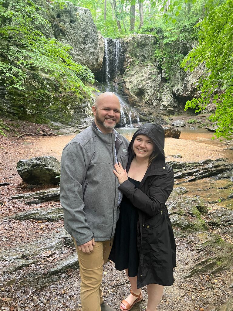 Proposal - Over the course of our relationship, we have fallen in love with hiking to waterfalls across the country. Of course, TJ planned the perfect proposal in front of a waterfall ... in the rain! 