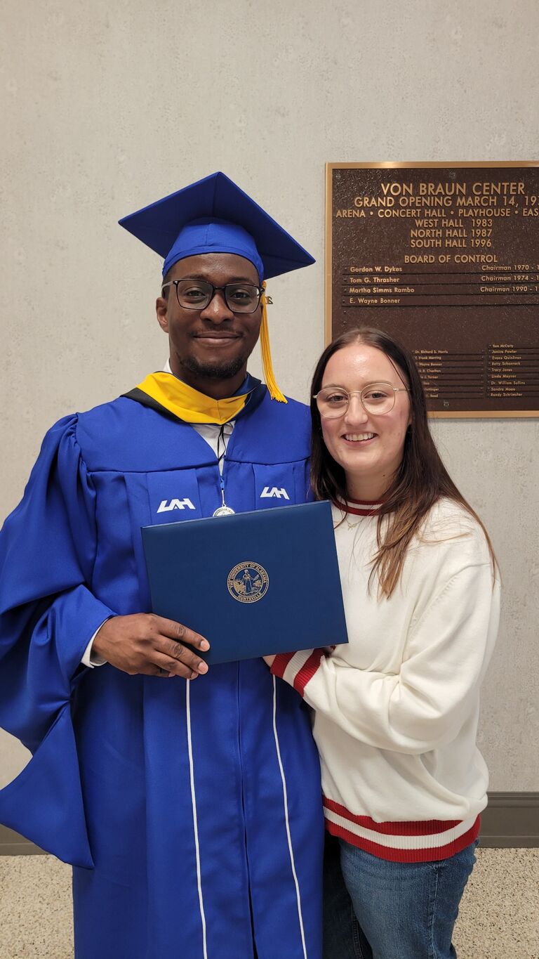 Chigozie received his Masters.