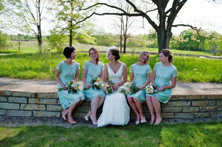 vintage green bridesmaid dresses