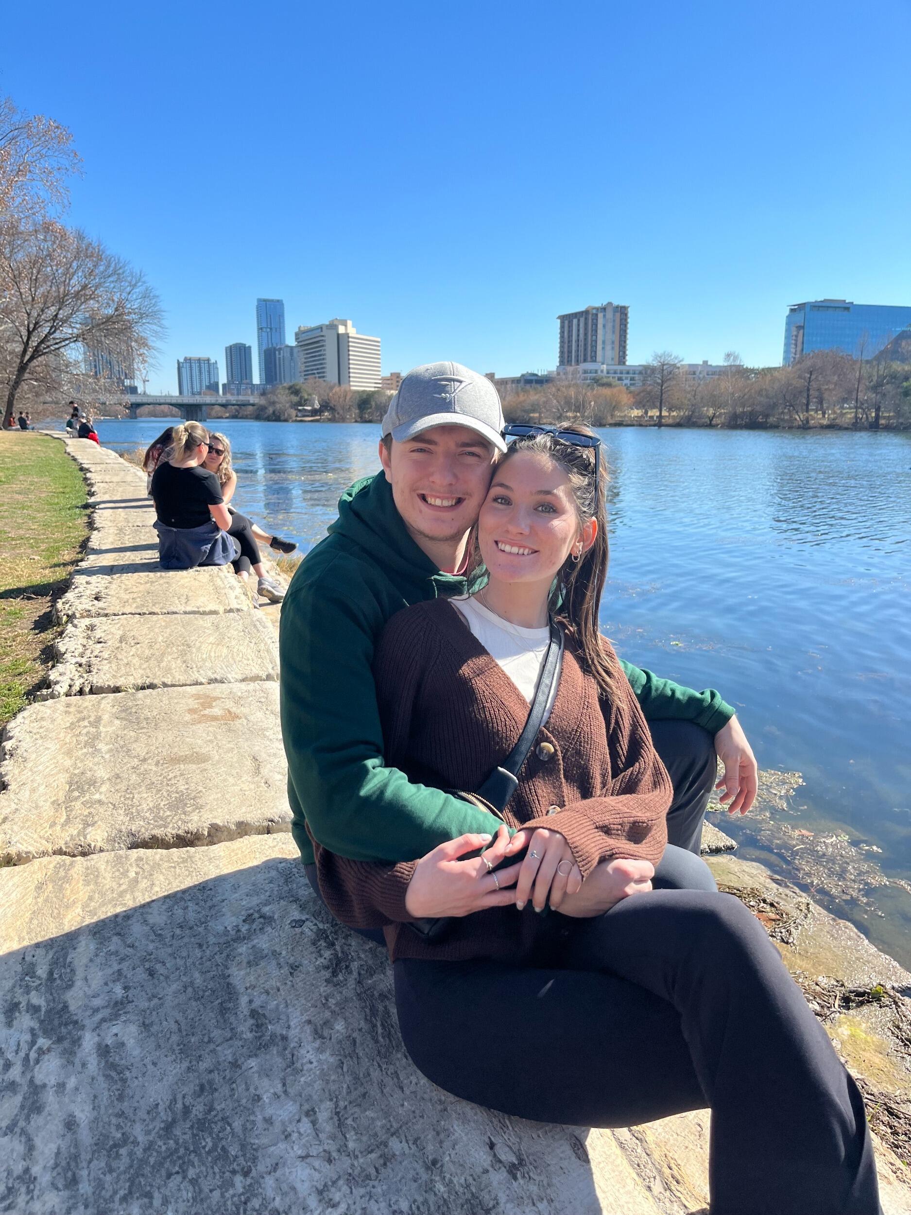 Finding time to travel and take trips together whenever they can! This picture is from their trip to Austin, TX.