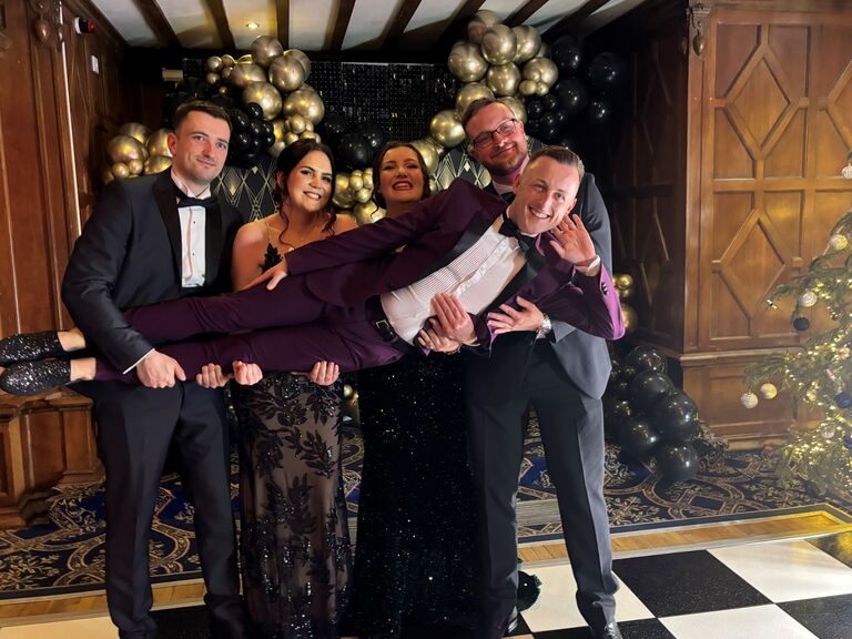 The couple, friend and family celebrated at the first Tinsel and Ties event hosted by the Jake Morris Foundation.