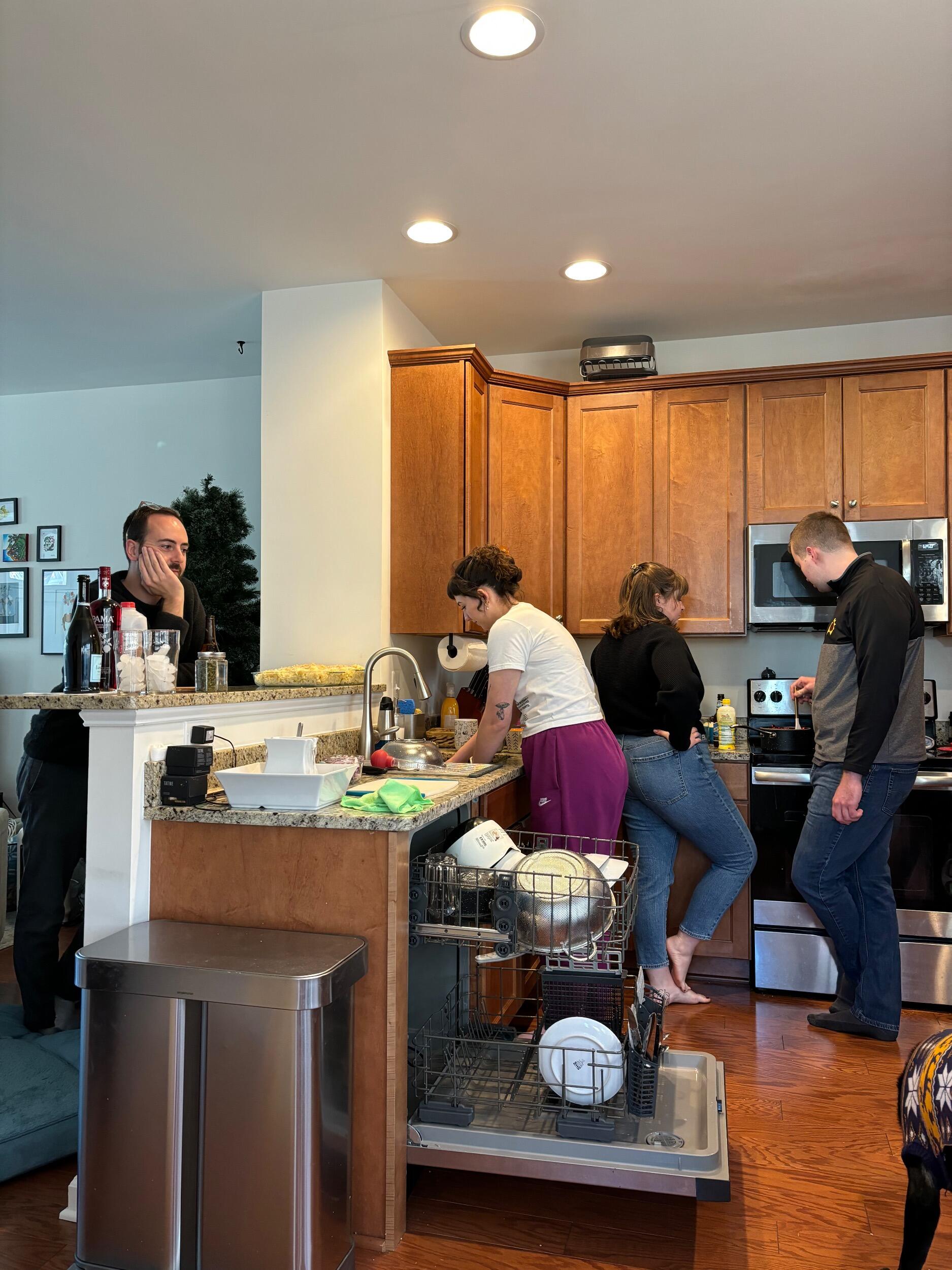We hosted our first Thanksgiving in our new home. Lots of cooking, lots of friends.
