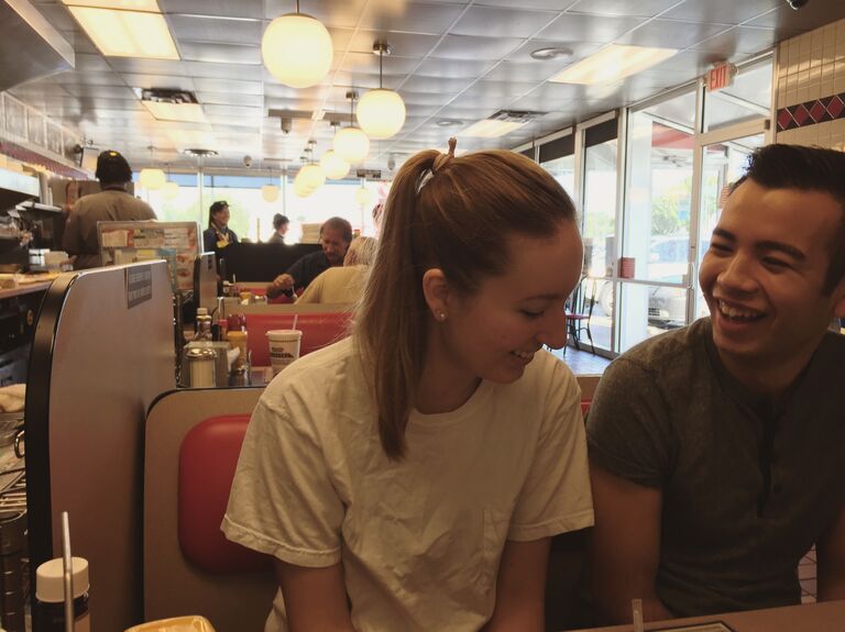 Waffle House in Conway, Arkansas during our Sophomore year of college.