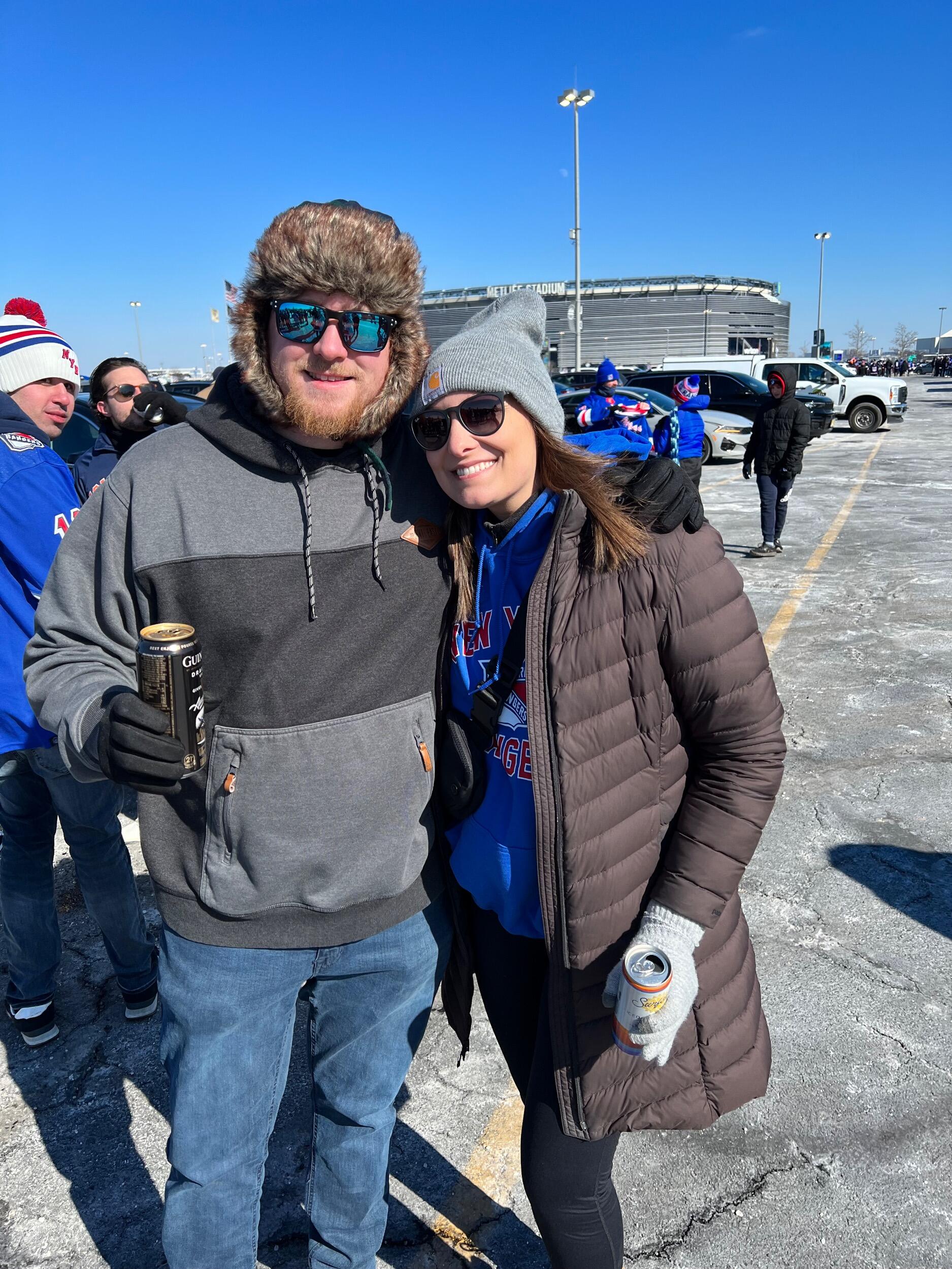Michael and Alexandra on one of their many trips to MetLife Stadium. The couple loves to enjoy a lively game or concert together!