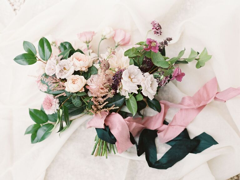 Pretty in pink and dusky green bouquet