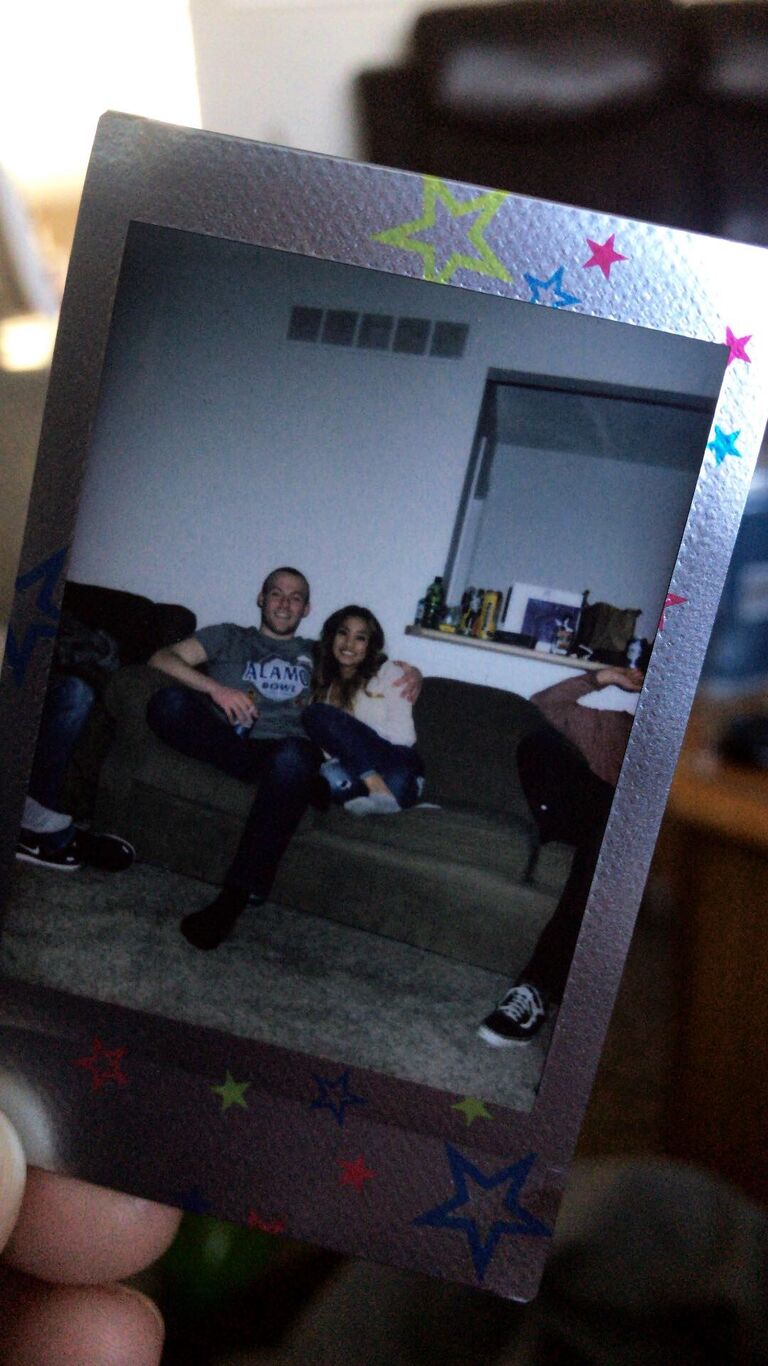 First Polaroid taken together and first social outing. 