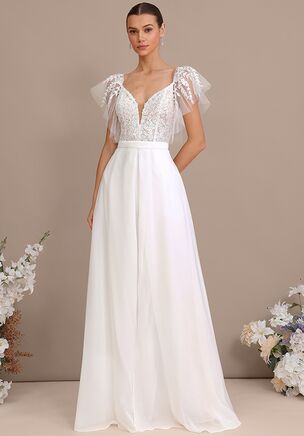 Fall in love with the JJ's House Lurline Convertible Lace Wedding Jumpsuit! A timeless and elegant design crafted to make your dream wedding a reality. Shine with confidence as you walk down the aisle.