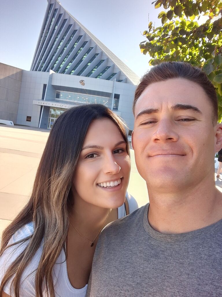 Stephanie visited Dylan at one of his trainings in Virginia. This was one of their first long distance visits!