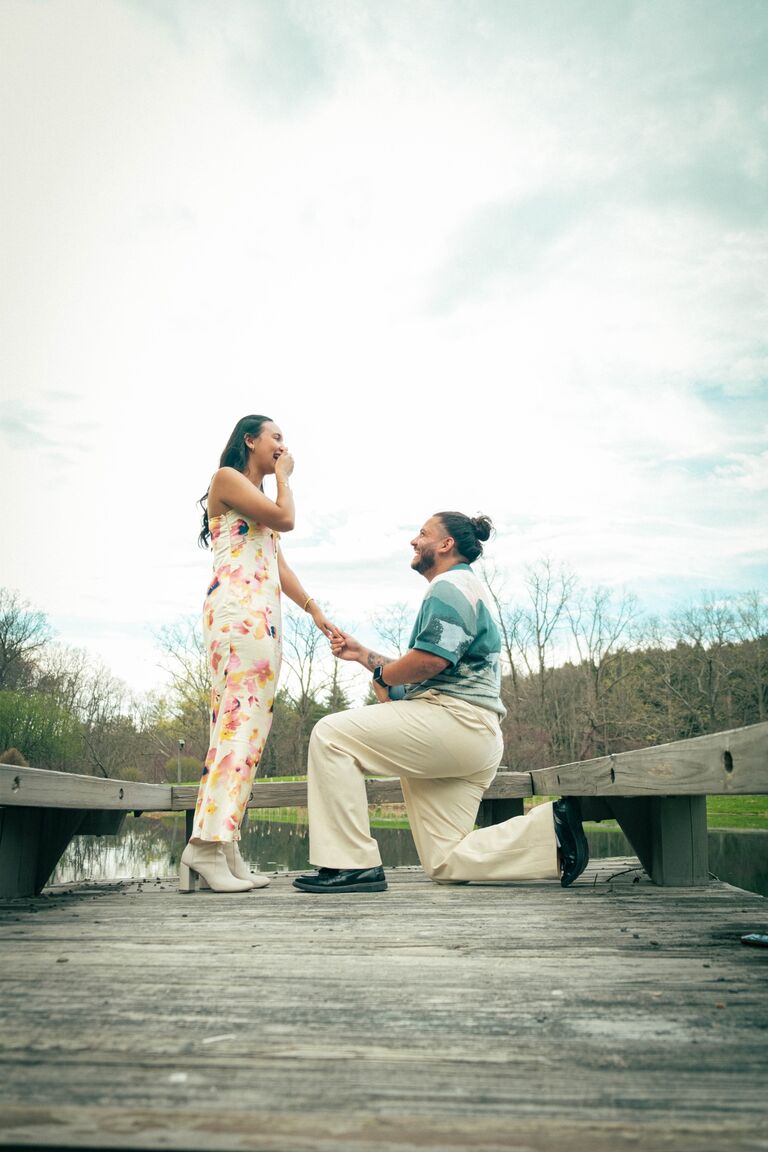 "The easiest decision I've ever made in my life. From a historic flood, and sprained ankle, nothing was gonna stop me from asking this woman to be my wife!" -Sebastian