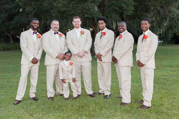 tan suit groomsmen