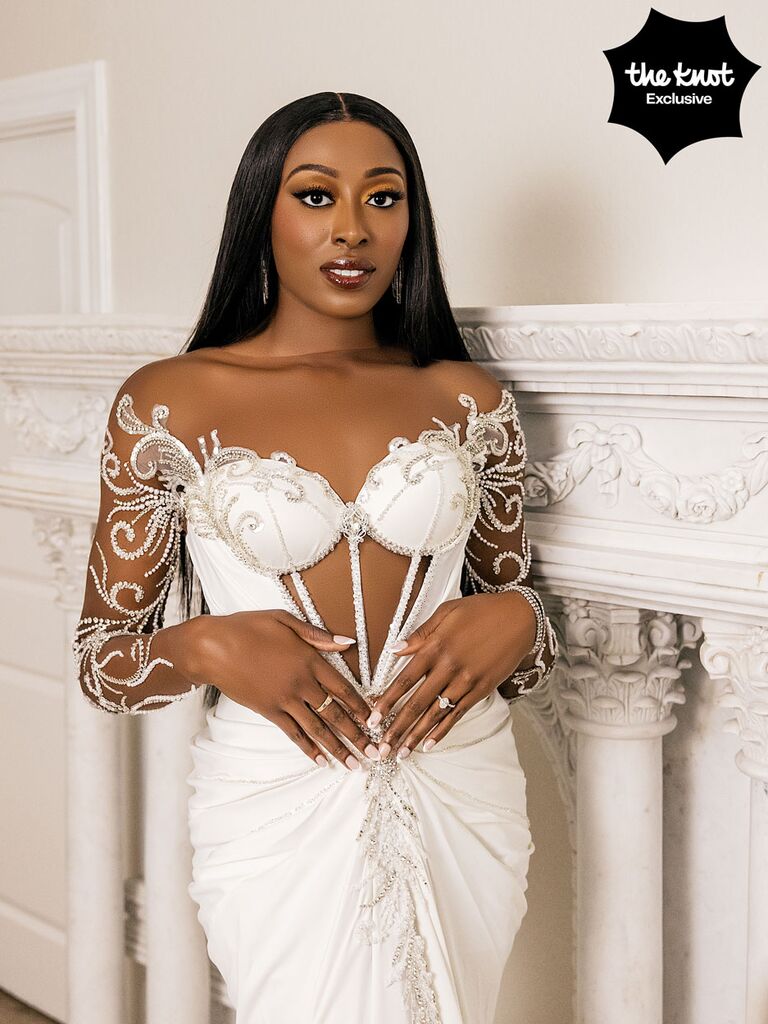 Chiney Ogwumike's white wedding dress