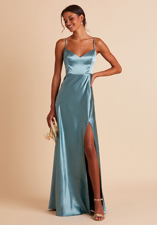 Jay Satin Bridesmaid Dress in Neutral Champagne
