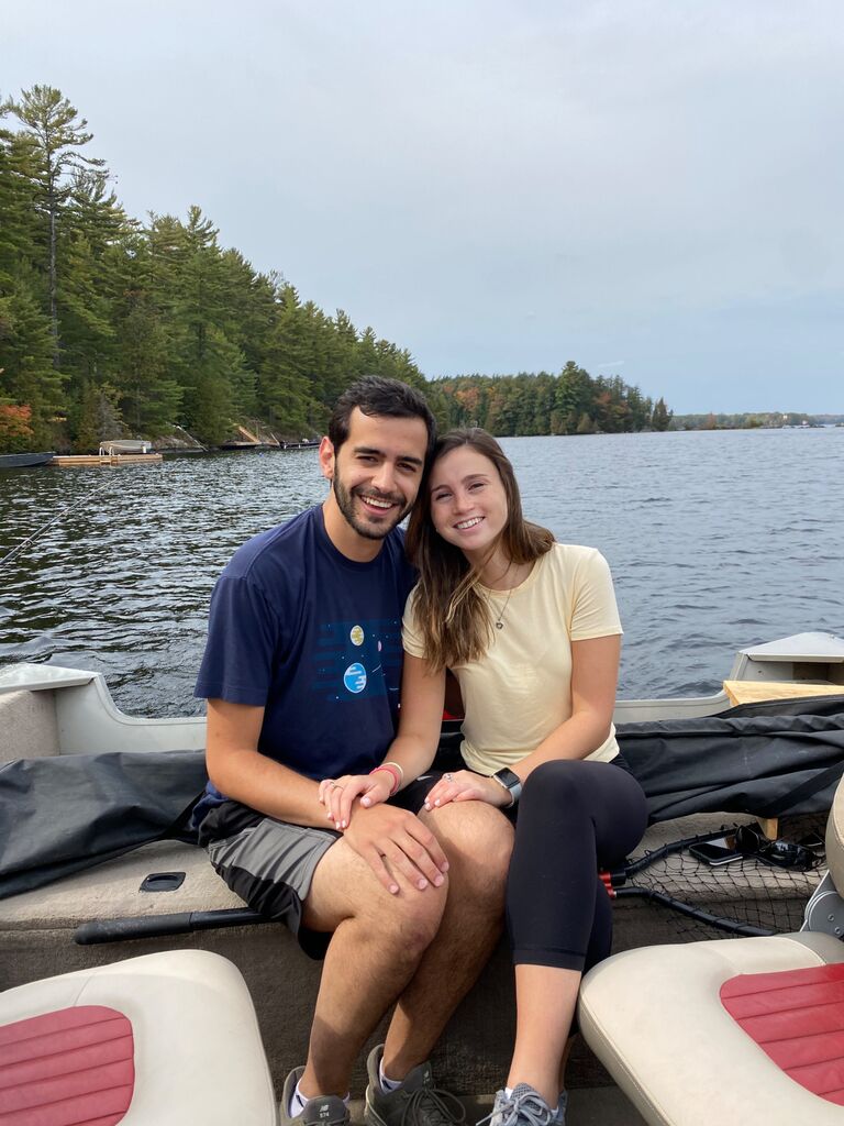 One of many times going fishing on the boat in Muskoka 