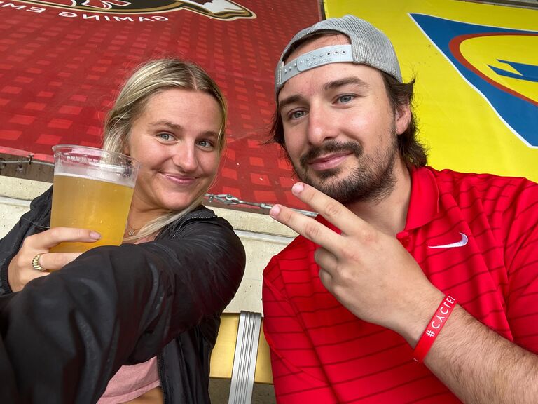 Mackenzie *finally* decided to ask Chloe out at a random Squirrels game while she was walking up with his food... best decision of his life! Thanks Anna for the help ;) 